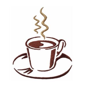 Coffee/tea cup machine embroidery design