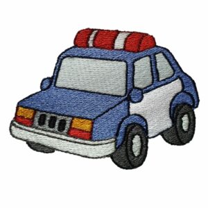 Wheels: Police Car filled stitch machine embroidery design