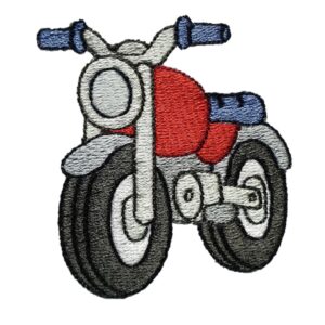 Wheels: Motorcycle filled stitch machine embroidery design