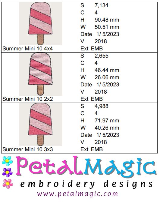 Summer Mini 10 : Ice-lolly Filled Stitch Design - Image 2