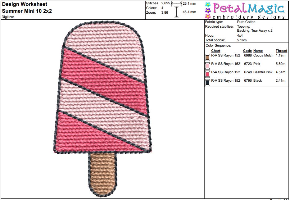 Summer Mini 10 : Ice-lolly Filled Stitch Design - Image 3
