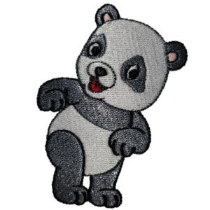Playful Panda filled stitch machine embroidery design