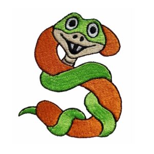 Animal Alphabet S with a snake machine embroidery design