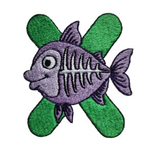 Animal Alphabet X with an X-Ray fish machine embroidery design