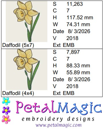 Daffodil Filled Stitch Design - Image 2
