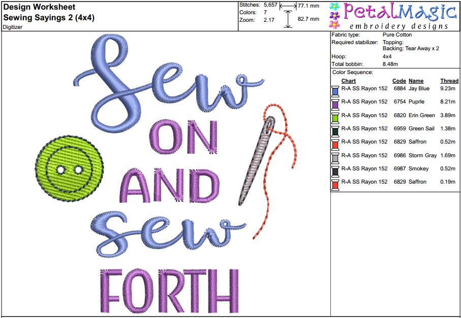 Sewing Sayings 2 Filled Stitch Design - Image 3
