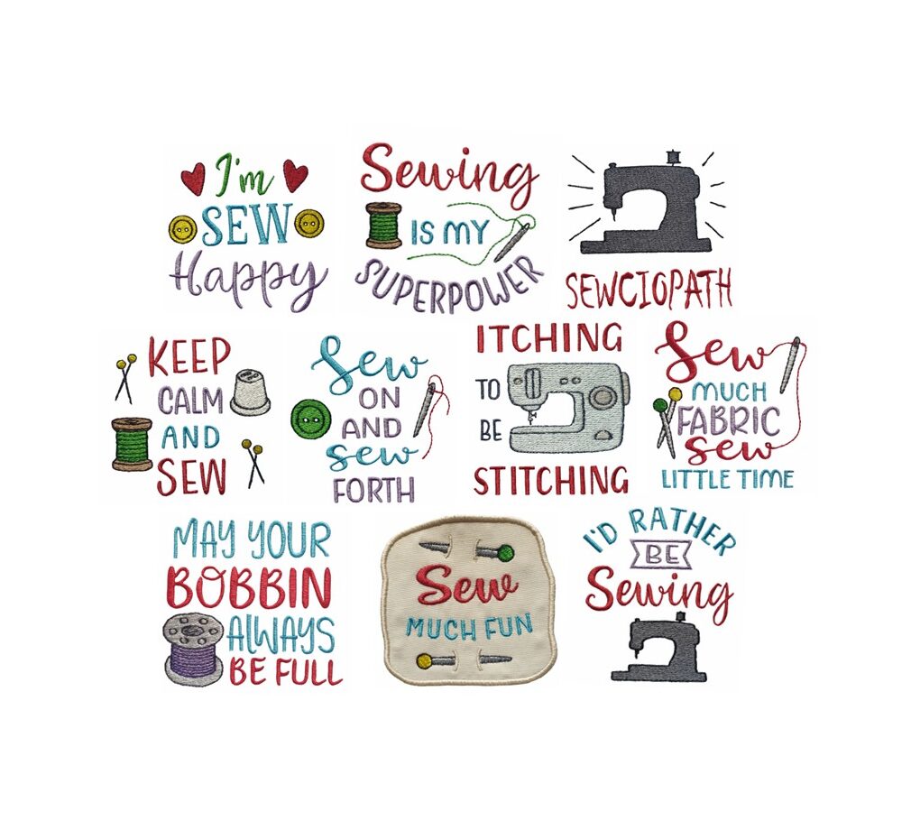Sewing Sayings machine embroidery designs