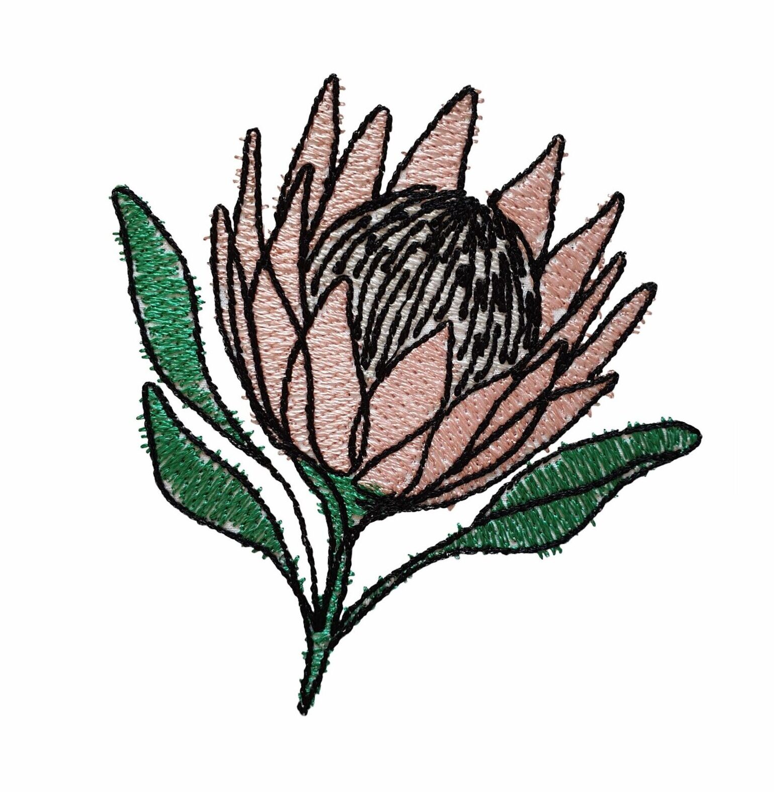 Flower Lines Protea is an abstract flower machine embroidery design