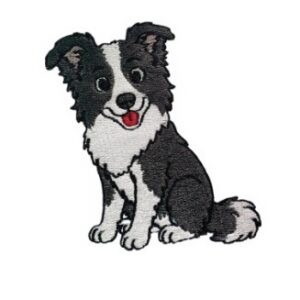 Best Friends Border Collie filled stitch machine embroidery design