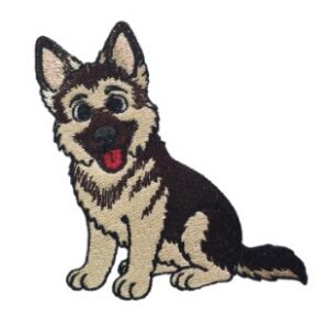Best Friends German Shepherd Filled Stitch Machine Embroidery Design